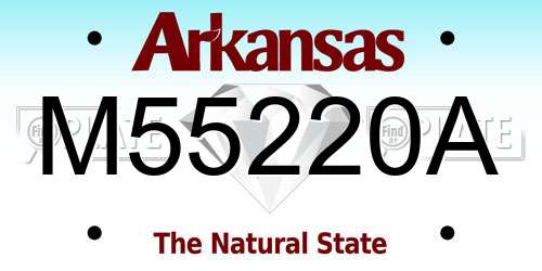M55220A Arkansas License Plate