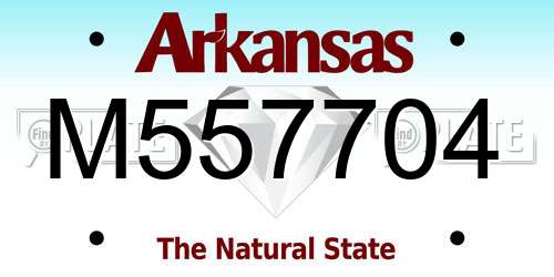 M557704 Arkansas License Plate