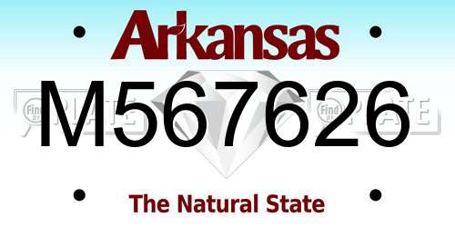 M567626 Arkansas License Plate