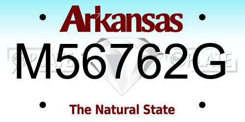 M56762G Arkansas License Plate