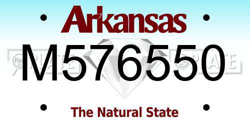M576550 Arkansas License Plate