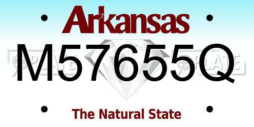 M57655Q Arkansas License Plate