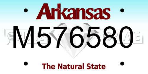 M576580 Arkansas License Plate