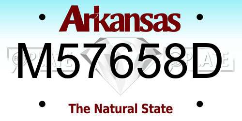 M57658D Arkansas License Plate
