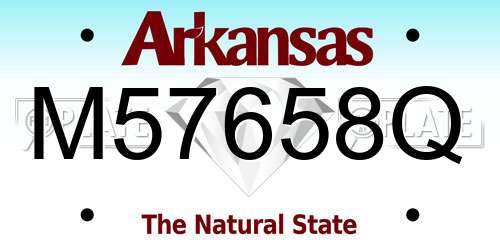 M57658Q Arkansas License Plate