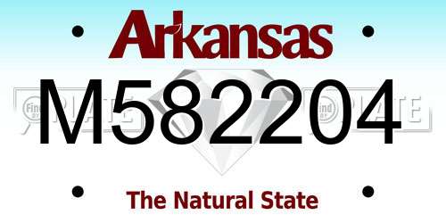 M582204 Arkansas License Plate