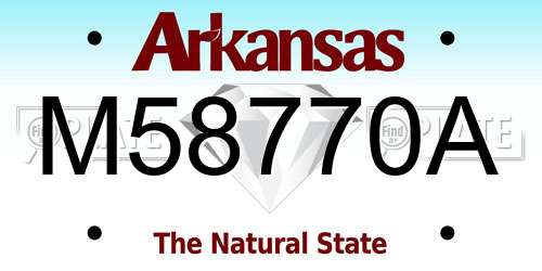 M58770A Arkansas License Plate