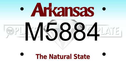 M5884 Arkansas License Plate