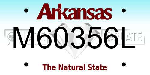 M60356L Arkansas License Plate