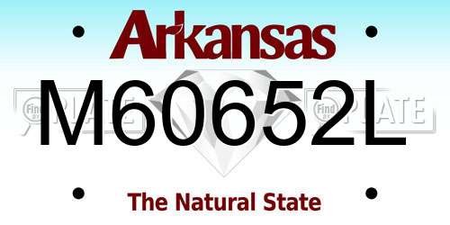 M60652L Arkansas License Plate