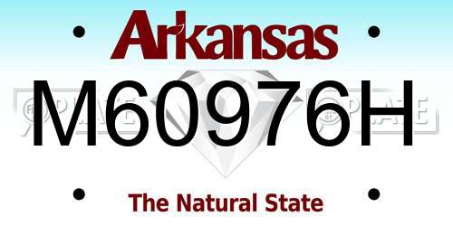 M60976H Arkansas License Plate