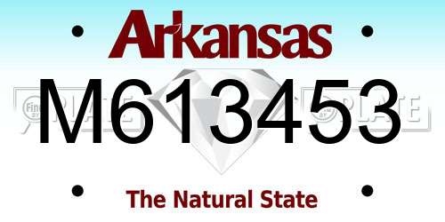 M613453 Arkansas License Plate
