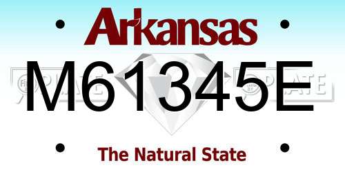 M61345E Arkansas License Plate