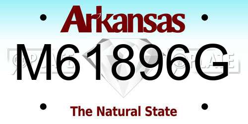 M61896G Arkansas License Plate