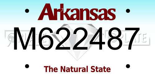 M622487 Arkansas License Plate