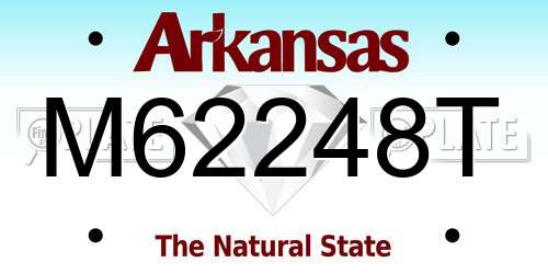 M62248T Arkansas License Plate