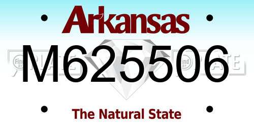 M625506 Arkansas License Plate