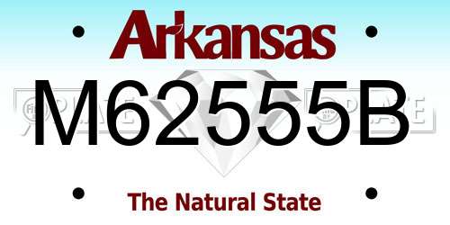 M62555B Arkansas License Plate