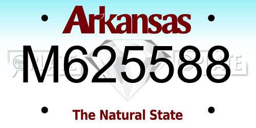 M625588 Arkansas License Plate