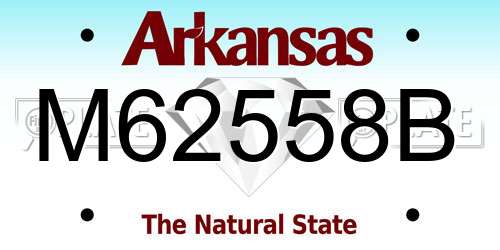 M62558B Arkansas License Plate