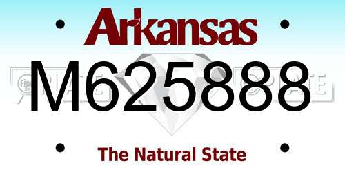 M625888 Arkansas License Plate