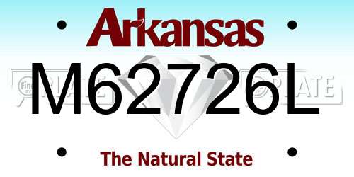 M62726L Arkansas License Plate