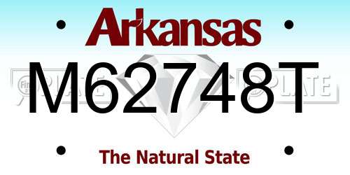 M62748T Arkansas License Plate