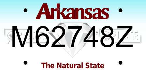 M62748Z Arkansas License Plate