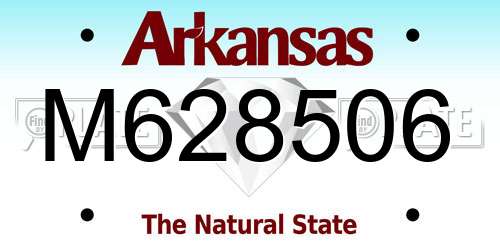 M628506 Arkansas License Plate