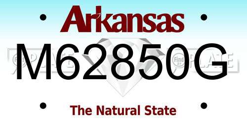 M62850G Arkansas License Plate