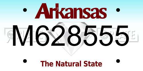 M628555 Arkansas License Plate