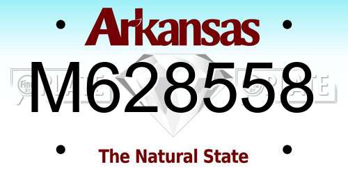 M628558 Arkansas License Plate