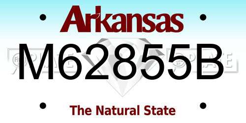 M62855B Arkansas License Plate
