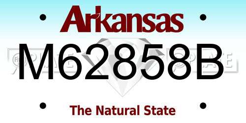 M62858B Arkansas License Plate