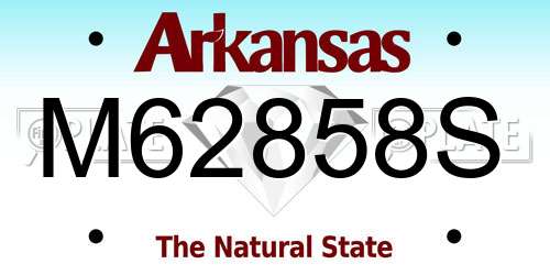 M62858S Arkansas License Plate
