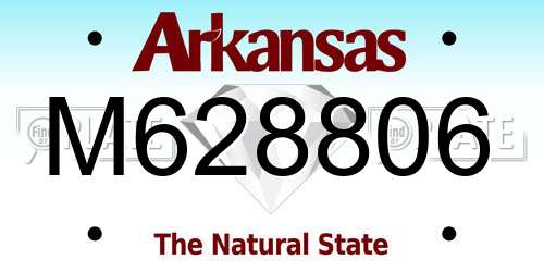M628806 Arkansas License Plate