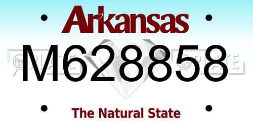 M628858 Arkansas License Plate