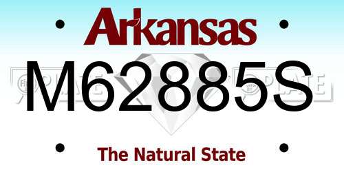 M62885S Arkansas License Plate