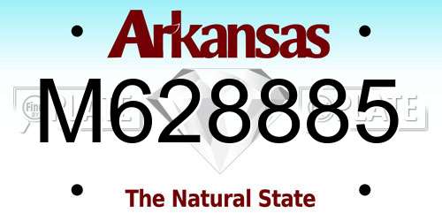 M628885 Arkansas License Plate