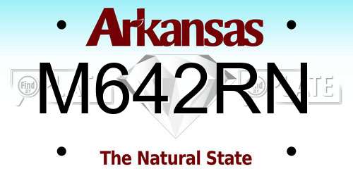 M642RN Arkansas License Plate