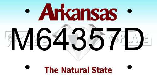 M64357D Arkansas License Plate