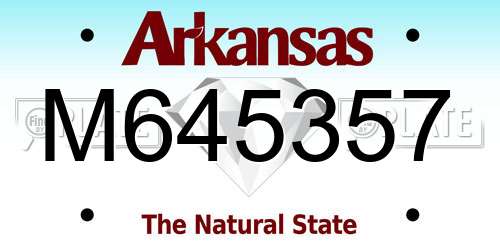 M645357 Arkansas License Plate