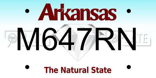 M647RN Arkansas License Plate