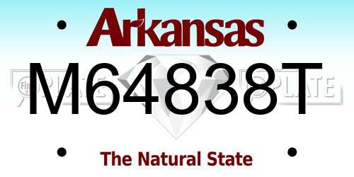 M64838T Arkansas License Plate