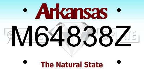 M64838Z Arkansas License Plate