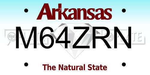 M64ZRN Arkansas License Plate