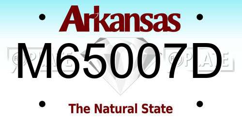 M65007D Arkansas License Plate