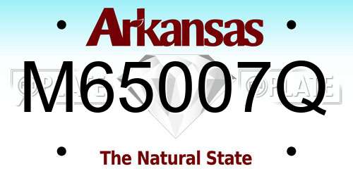 M65007Q Arkansas License Plate