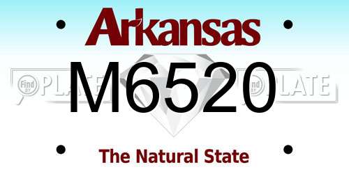 M6520 Arkansas License Plate
