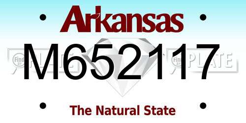 M652117 Arkansas License Plate